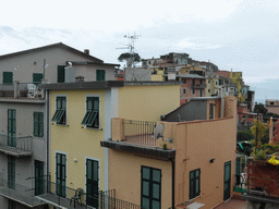 The town center, viewed from the square in front of the Chiesa di San Pietro church at Corniglia