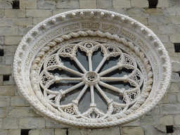 Window at the front of the Chiesa di San Pietro church at Corniglia