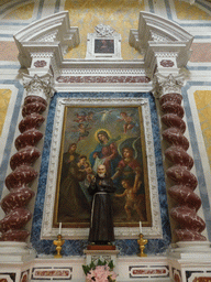 Painting and statue at the Chiesa di San Pietro church at Corniglia