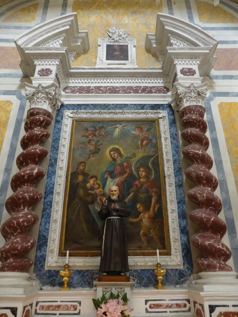 Painting and statue at the Chiesa di San Pietro church at Corniglia