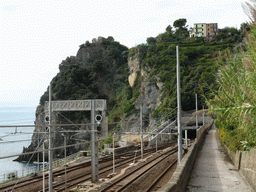 Corniglia railway station and houses on the south side of the town