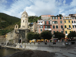 The Piazza Marconi square with the Chiesa di Santa Margherita d`Antiochia church at Vernazza