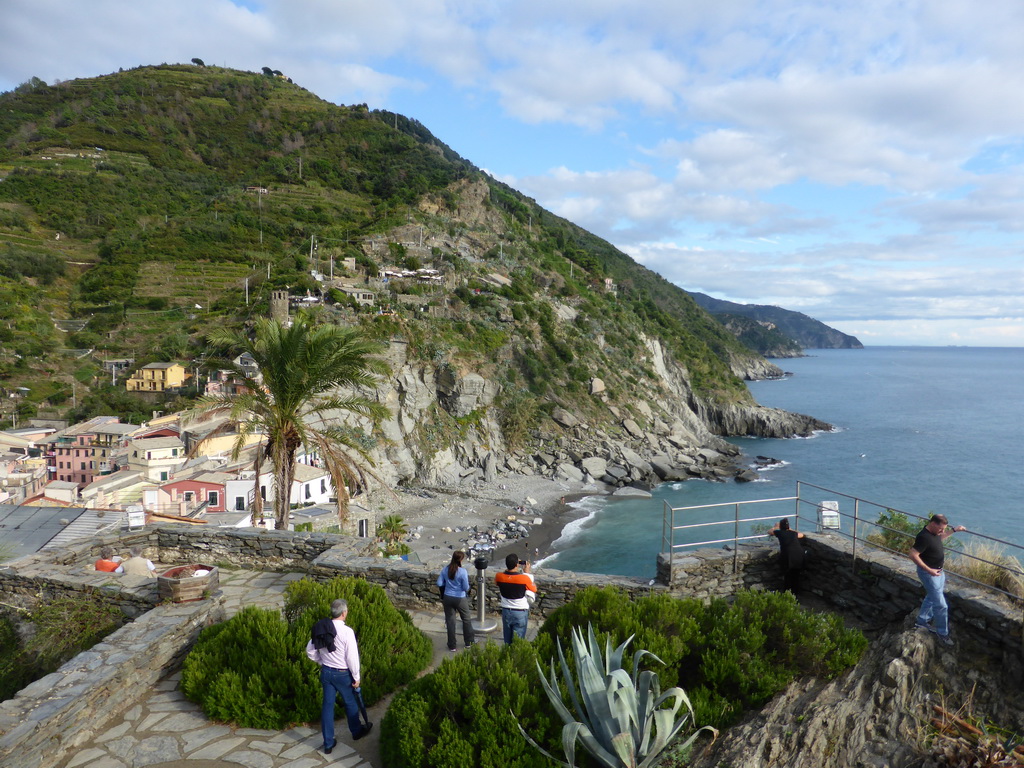 The Doria Castle viewing point and the south side of Vernazza, viewed from the Doria Castle