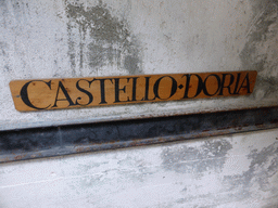 Sign of the Doria Castle at Vernazza