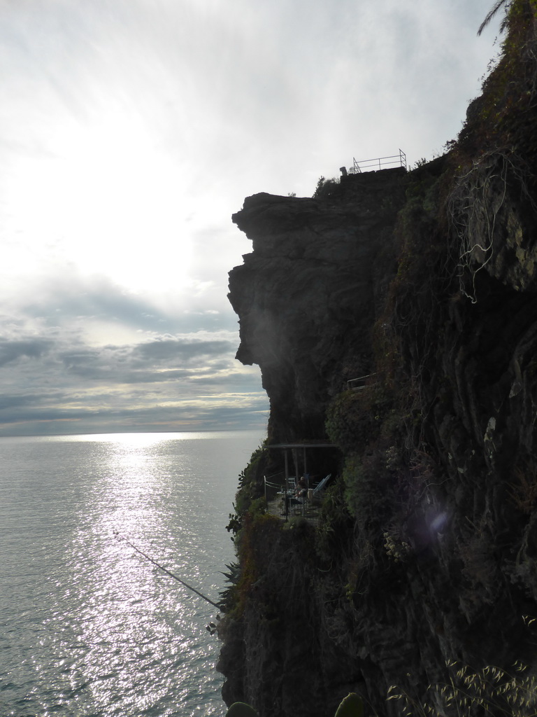 Cliff with viewing point on the Ligurian Sea at Vernazza