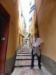 Tim at an alley at Vernazza