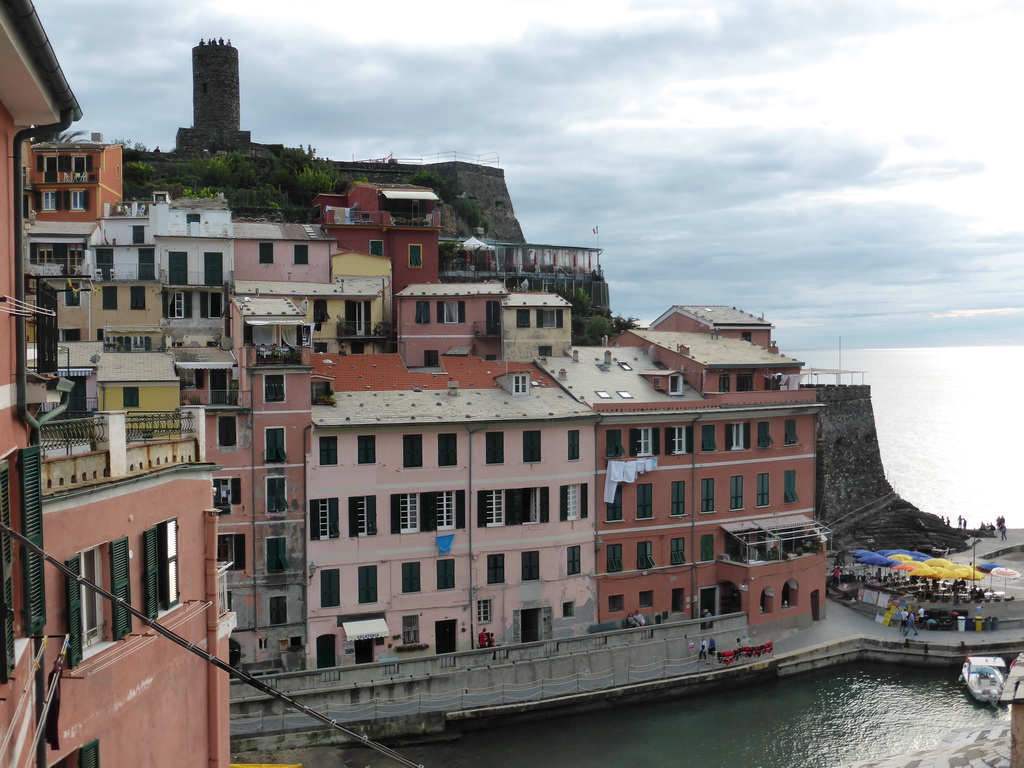 The harbour of Vernazza and the Doria Castle, viewed from the path to Monterosso al Mare