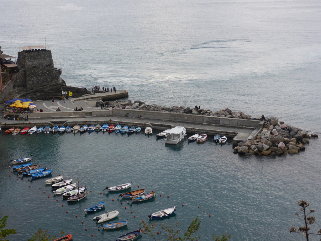 The harbour of Vernazza, viewed from the path to Monterosso al Mare