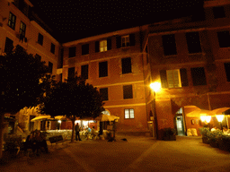 Houses at the Piazza Marconi square at Vernazza, by night