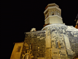 Front of the Chiesa di Santa Margherita d`Antiochia church at Vernazza, by night