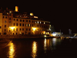 The harbour of Vernazza and the Doria Castle, by night