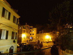 The Via Ettore Vernazza street, viewed from the Vernazza railway station, by night