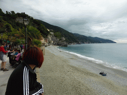 Miaomiao at the beach of the new town of Monterosso al Mare