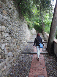 Miaomiao at the Zii di Frati street at Monterosso al Mare