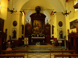Apse and altar of the Chiesa di San Francesco church at the Convento dei Frati Minori Cappuccini monastery at Monterosso al Mare