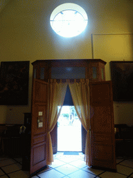 Entrance door of the Chiesa di San Francesco church at the Convento dei Frati Minori Cappuccini monastery at Monterosso al Mare