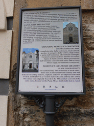 Information on the Chiesa di San Giovanni Battista church and the Oratorio Mortis et Orationis oratory at Monterosso al Mare