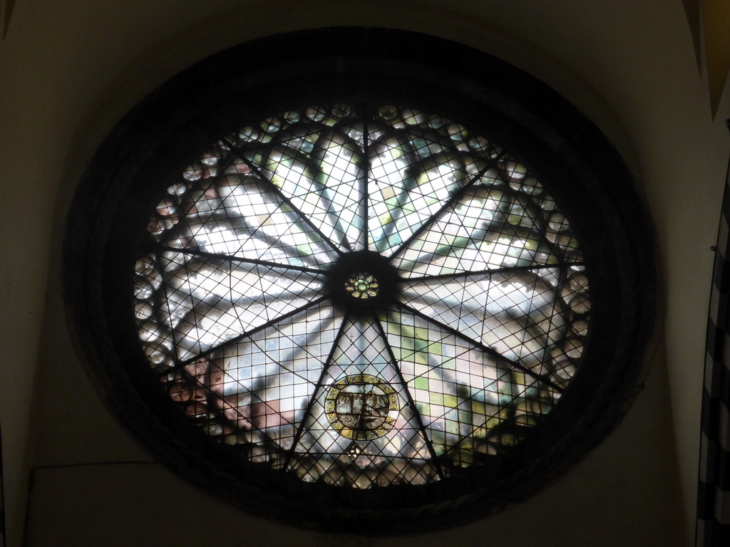 Stained glass window at the Chiesa di San Giovanni Battista church at Monterosso al Mare