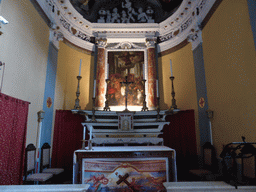 Apse and altar of the Oratorio Santa Croce oratory at Monterosso al Mare