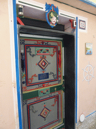 Colourful front door of a house in the town center of Monterosso al Mare