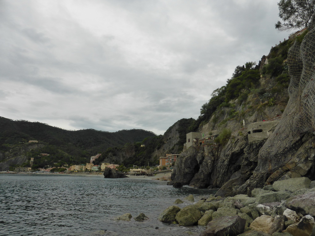 The new town of Monterosso al Mare and its beach, viewed from the harbour