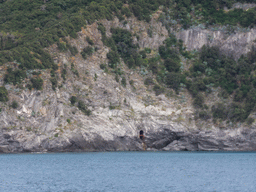 Cave in the hills between Monterosso al Mare and Vernazza, viewed from the ferry
