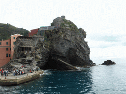 The Doria Castle at Vernazza, viewed from the ferry to Manarola
