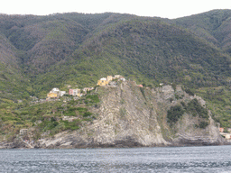 Corniglia, viewed from the ferry from Vernazza to Manarola