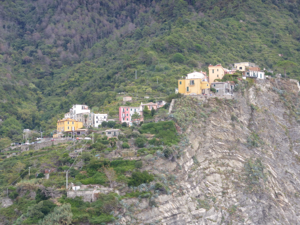 Corniglia, viewed from the ferry from Vernazza to Manarola