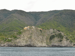 Corniglia, viewed from the ferry from Vernazza to Manarola