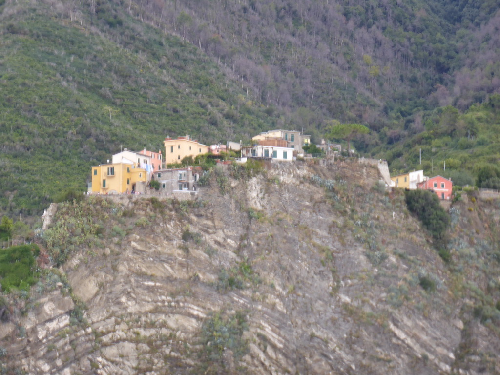 Corniglia, viewed from the ferry from Vernazza to Manarola