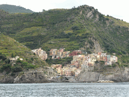 Manarola and the Punta Bonfiglio hill, viewed from the ferry from Vernazza