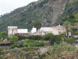 Cemetery at the Punta Bonfiglio hill near Manarola, viewed from the ferry from Vernazza