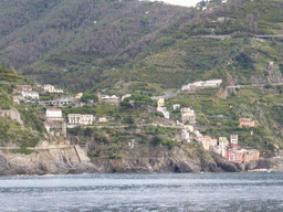 Riomaggiore, viewed from the ferry from Manarola