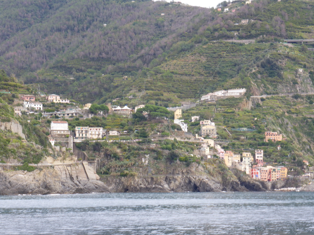 Riomaggiore, viewed from the ferry from Manarola