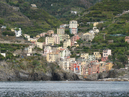 Riomaggiore, viewed from the ferry from Manarola