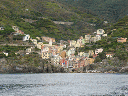 Riomaggiore, viewed from the ferry from Manarola