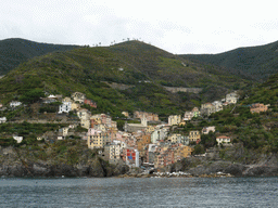 Riomaggiore, viewed from the ferry from Manarola