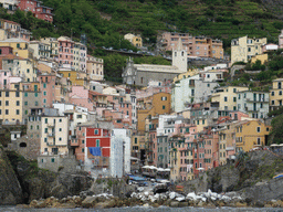 Riomaggiore, viewed from the ferry from Manarola