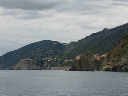 Corniglia and Manarola, viewed from the ferry to Riomaggiore
