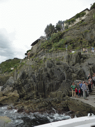 Ferry arriving at the harbour of Riomaggiore