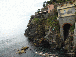 Hill with staircase at the northwest side of the Riomaggiore railway station