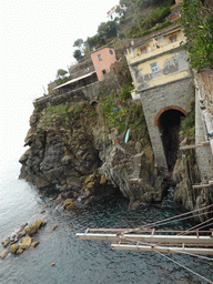 Hill with staircase at the northwest side of the Riomaggiore railway station