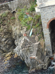 Staircase at a hill at the northwest side of the Riomaggiore railway station