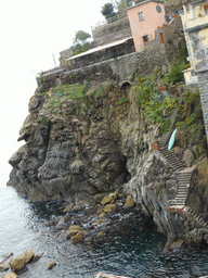 Hill with staircase at the northwest side of the Riomaggiore railway station