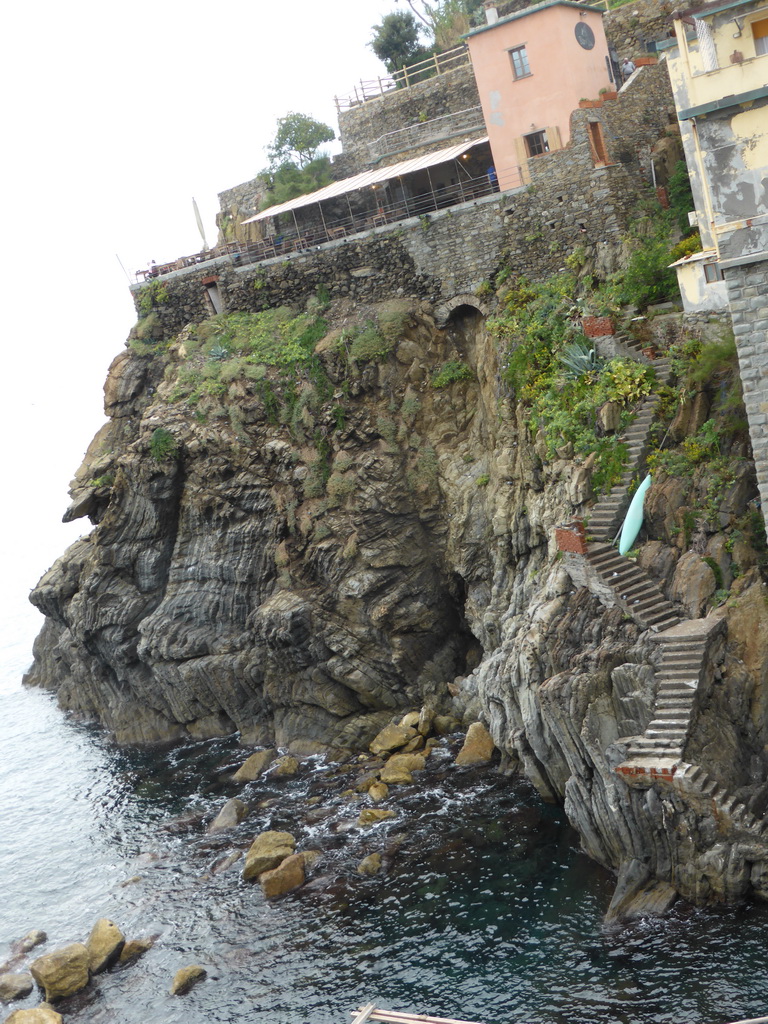 Hill with staircase at the northwest side of the Riomaggiore railway station