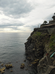 Hill with staircase at the northwest side of the Riomaggiore railway station