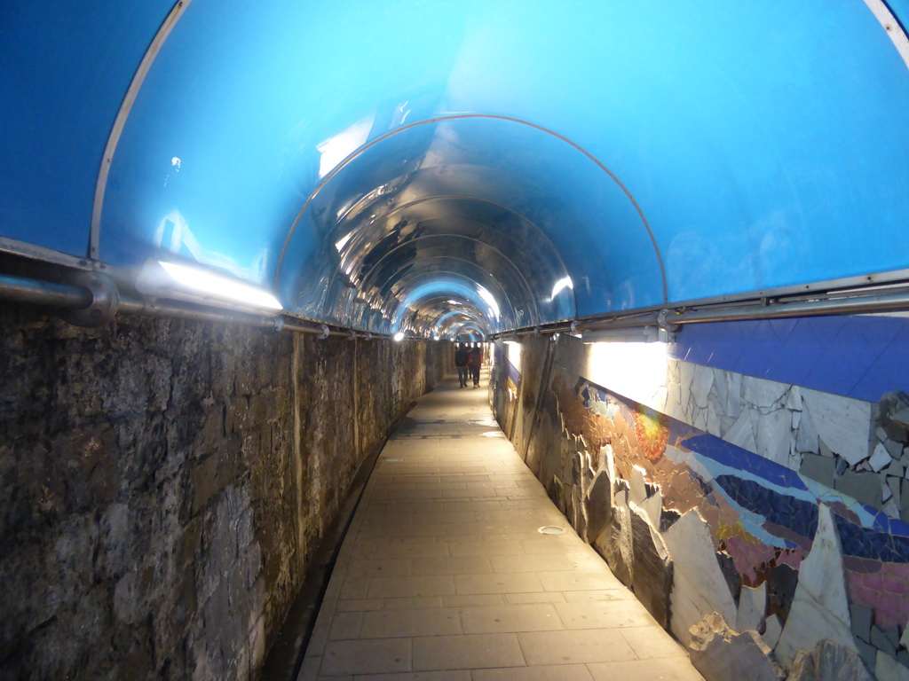 Tunnel leading from the Riomaggiore railway station to the Riomaggiore town center