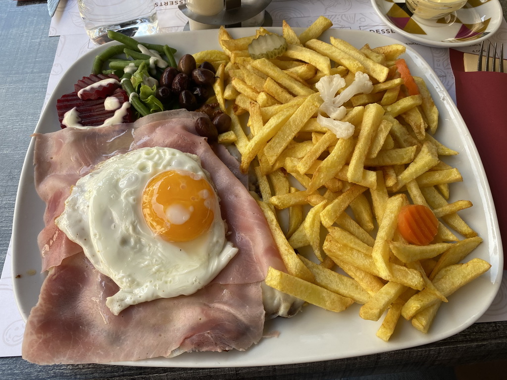 Lunch at the terrace of the La Maison De La Gaufre restaurant