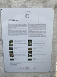 Information on the exhibiton `Settlements` by David Spero at the southern garden of Clervaux Castle